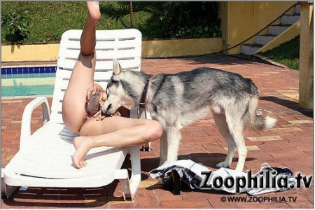 Девушка делает глубокий минет возбужденному псу фото зоо порно